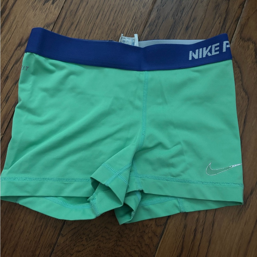 Vintage Nike Pro spandex shorts bright green